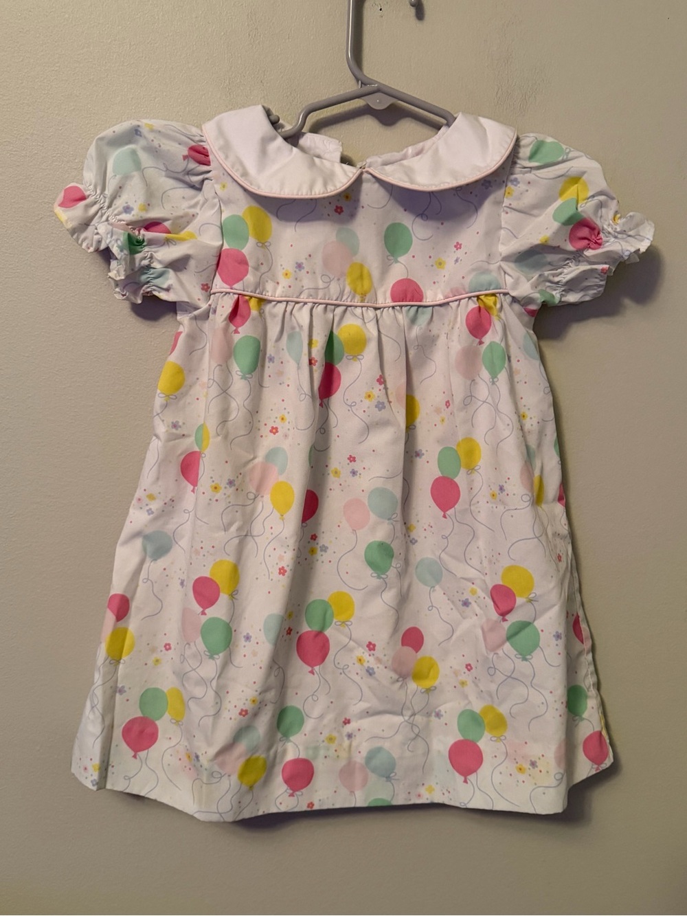 The Beaufort Bonnet Company White Balloon Print Peter Pan Collar Dress